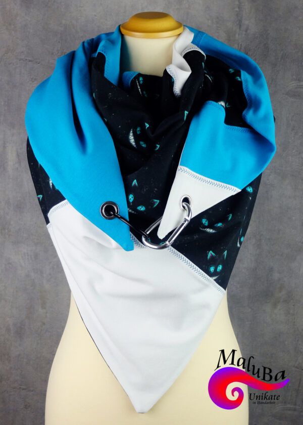Halstuch, Dreieckstuch Erwachsene "Blue Cat" – Bild 2