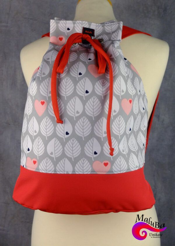 Rucksack-Tasche canguro - hojas Rot