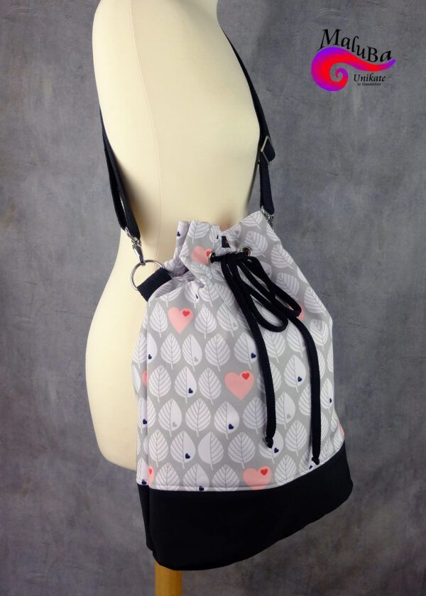 Rucksack-Tasche canguro - hojas Schwarz – Bild 3