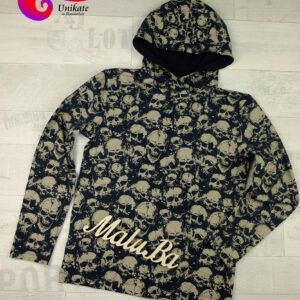Herren Longsleeve - langarm Shirt mit Kapuze "Skull" Größe S-M-L